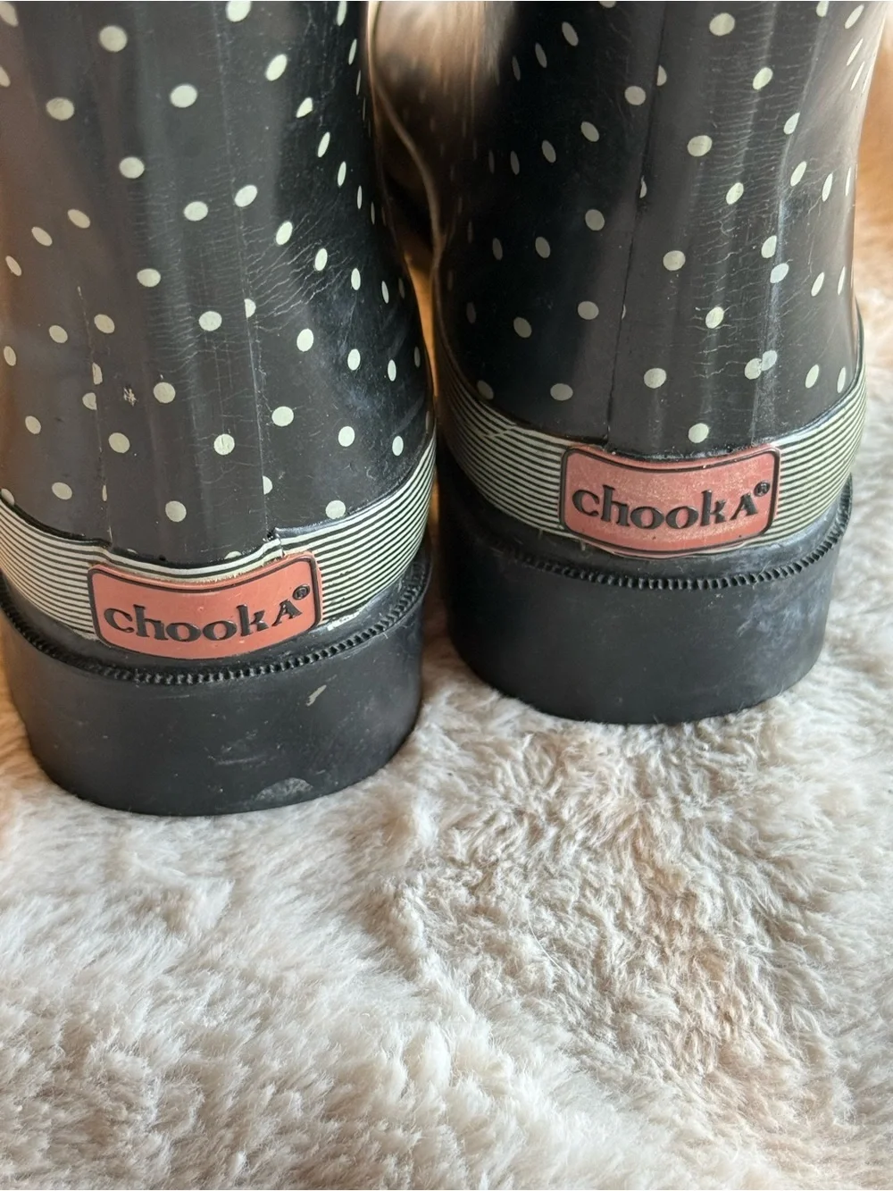Chooka Classic Dot Tall Rain Boots Womens Sz 5